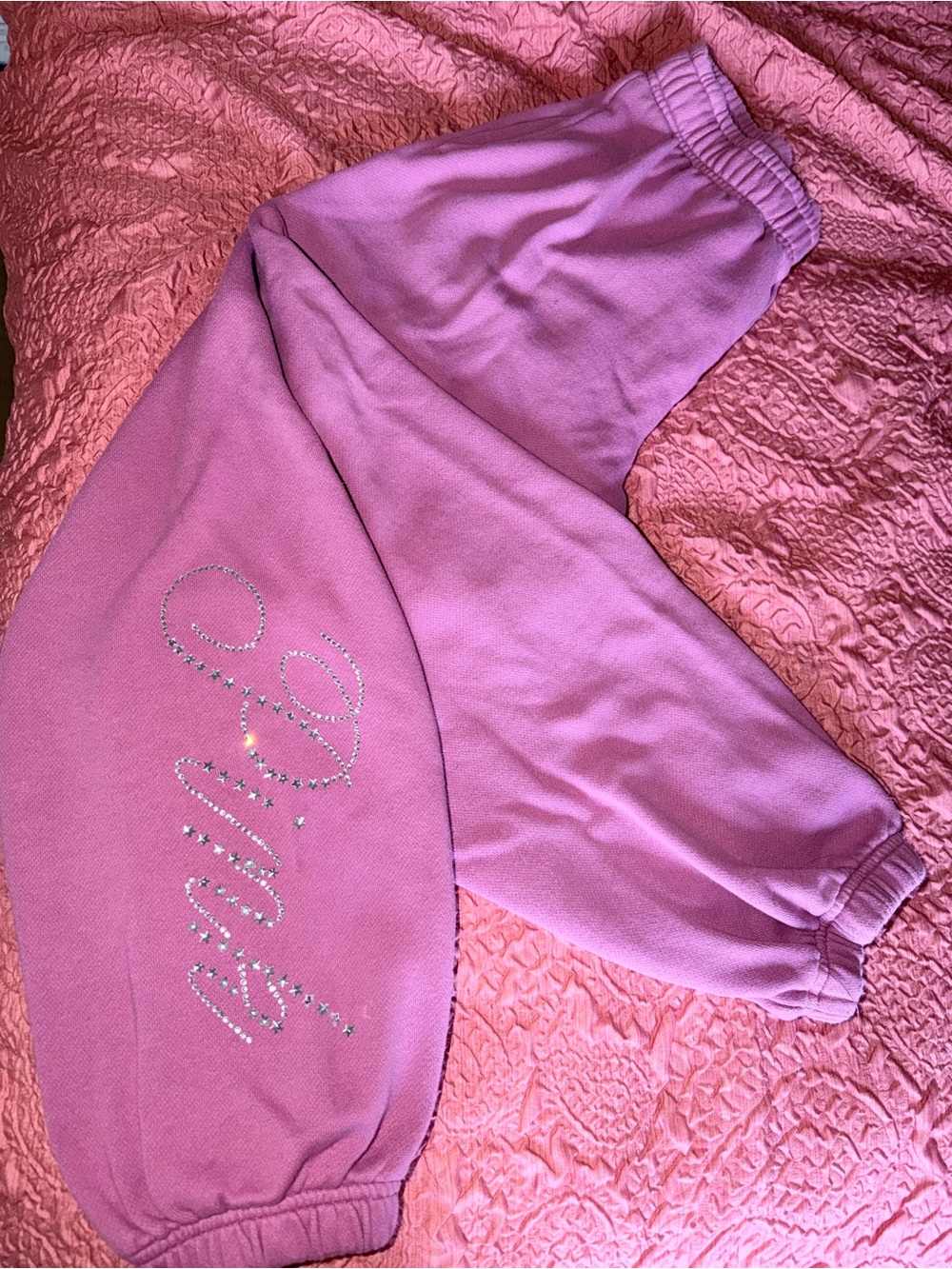 Pink Rhinestone Sweatpants